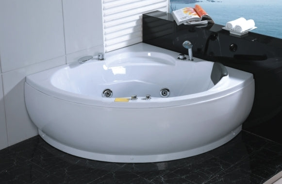 Vasca Idromassaggio A021 per il Massaggio Rivitalizzante 135x135x60 con Bocchette e Cuscino Poggia Testa
