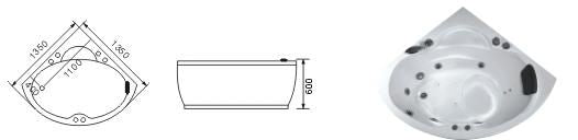 Vasca Idromassaggio A028 con Massaggio Rivitalizzante 170x78x66 - Relax e Lusso nel tuo Bagno