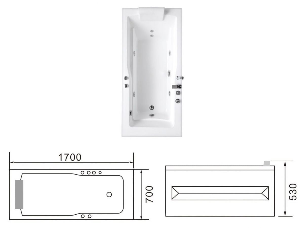 Vasca Idromassaggio A039 Rivitalizzante 170x170x53 - Lusso e Benessere nel tuo Bagno