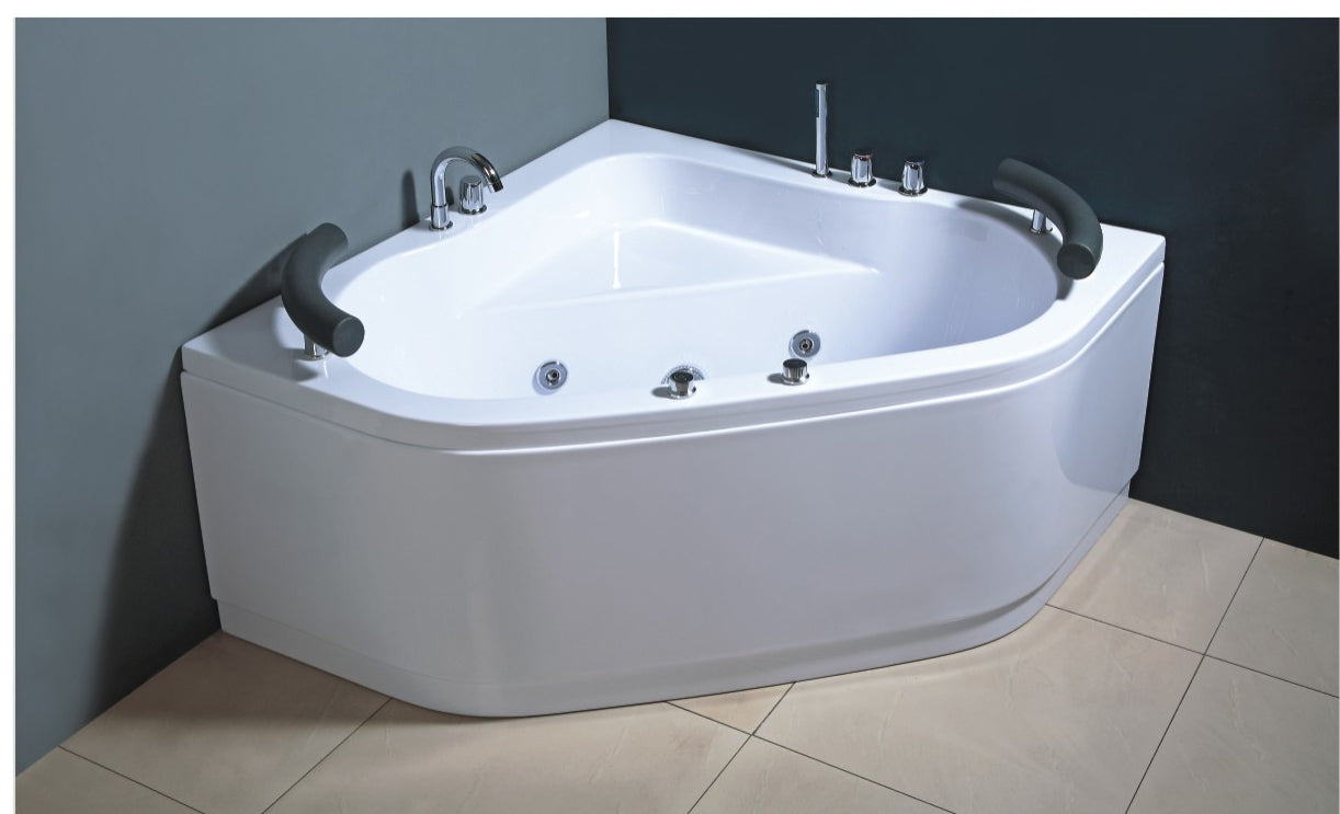 Vasca Idromassaggio A043 per il Massaggio Rivitalizzante 130x130x60 con Bocchette e 2 Cuscini Poggia Testa