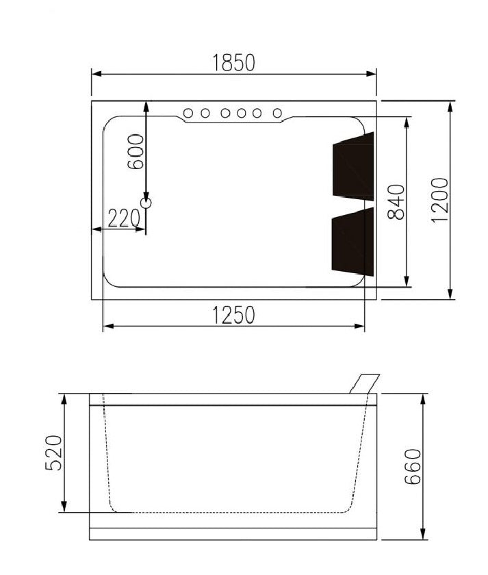 Vasca Idromassaggio A051 di Lusso 185x120x66 con Funzionalità Avanzate - Il Pinnacle del Relax