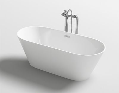 Vasca da Bagno Lugano in Acrilico con Scarico e Troppo Pieno - Design Elegante e Funzionalità Pratiche 150x75x58