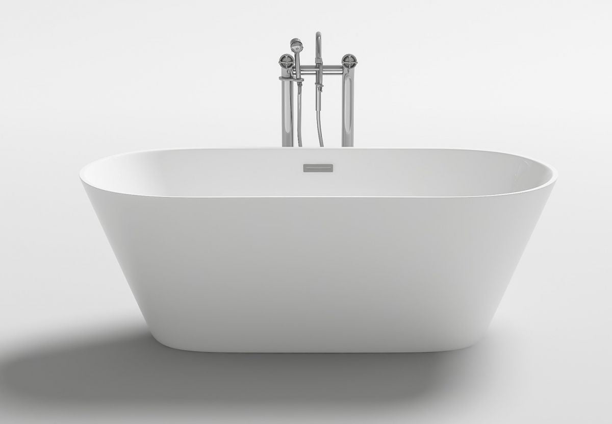 Vasca da Bagno Lugano in Acrilico con Scarico e Troppo Pieno - Design Elegante e Funzionalità Pratiche 150x75x58